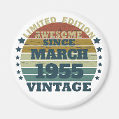 パーソナライズされたヴィンテージ誕生日プレゼントアイディア マグネット (正面)