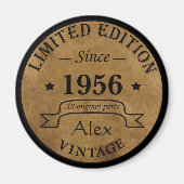 パーソナライズされたヴィンテージ誕生日プレゼントアイディア マグネット (正面)