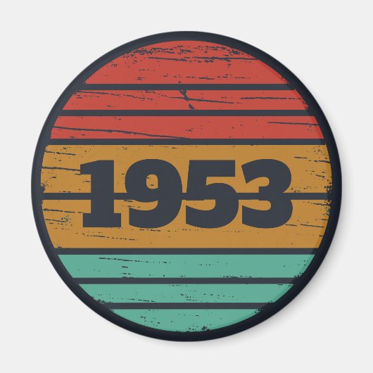 パーソナライズされたヴィンテージ誕生日プレゼントアイディア マグネット (正面)