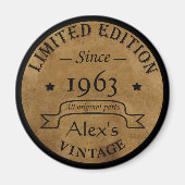 パーソナライズされたヴィンテージ誕生日プレゼントアイディア マグネット (正面)
