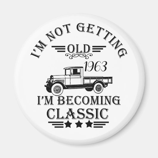 パーソナライズされたヴィンテージ誕生日プレゼントアイディア マグネット (正面)