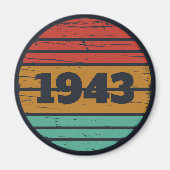 パーソナライズされたヴィンテージ誕生日プレゼントアイディア マグネット (正面)