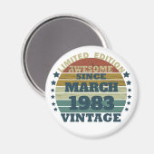 パーソナライズされたヴィンテージ誕生日プレゼントアイディア マグネット (正面/裏面)