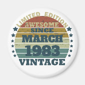 パーソナライズされたヴィンテージ誕生日プレゼントアイディア マグネット (正面)