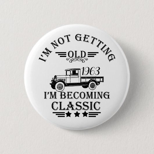 パーソナライズされたヴィンテージ誕生日プレゼントアイディア 缶バッジ (正面)