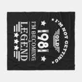 パーソナライズされたヴィンテージ誕生日プレゼント白黒 フリースブランケット (正面(横))