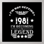 パーソナライズされたヴィンテージ誕生日プレゼント白黒 ポスター (正面)