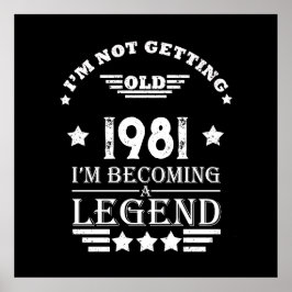 パーソナライズされたヴィンテージ誕生日プレゼント白黒 ポスター