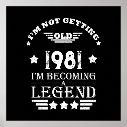 パーソナライズされたヴィンテージ誕生日プレゼント白黒 ポスター (正面)