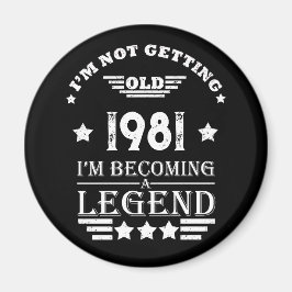 パーソナライズされたヴィンテージ誕生日プレゼント白黒 マグネット