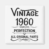 パーソナライズされたヴィンテージ誕生日プレゼント白黒 マグネット (正面)