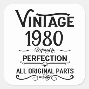 パーソナライズされたヴィンテージ誕生日プレゼント黒 スクエアシール