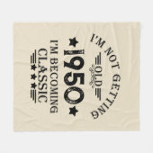 パーソナライズされたヴィンテージ誕生日プレゼント黒 フリースブランケット (正面(横))