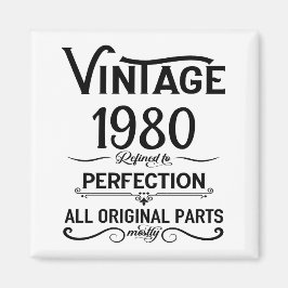 パーソナライズされたヴィンテージ誕生日プレゼント黒 マグネット