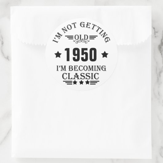 パーソナライズされたヴィンテージ誕生日プレゼント黒 ラウンドシール (バッグ)