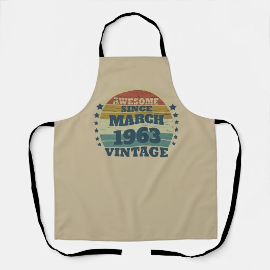 パーソナライズされたヴィンテージ誕生日プレゼント エプロン (正面)
