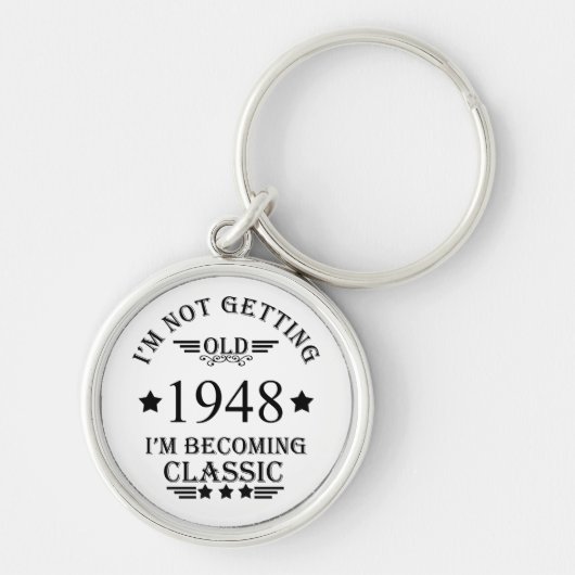 パーソナライズされたヴィンテージ誕生日プレゼント キーホルダー (正面)