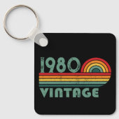 パーソナライズされたヴィンテージ誕生日プレゼント キーホルダー (正面)