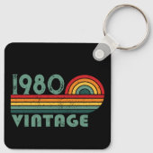 パーソナライズされたヴィンテージ誕生日プレゼント キーホルダー (裏面)