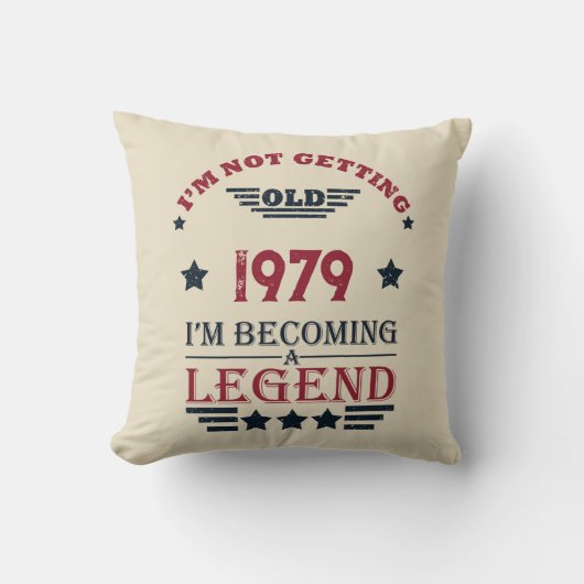 パーソナライズされたヴィンテージ誕生日プレゼント クッション (正面)