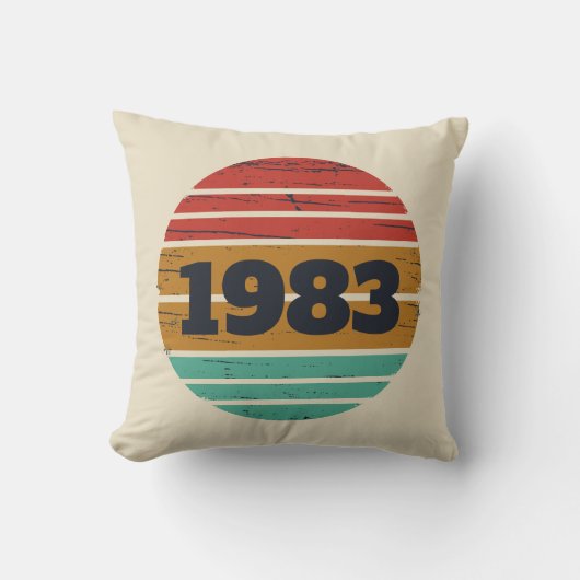 パーソナライズされたヴィンテージ誕生日プレゼント クッション (正面)