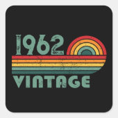 パーソナライズされたヴィンテージ誕生日プレゼント スクエアシール (正面)