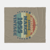 パーソナライズされたヴィンテージ誕生日プレゼント フリースブランケット (正面(横))