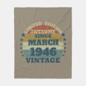 パーソナライズされたヴィンテージ誕生日プレゼント フリースブランケット (正面)
