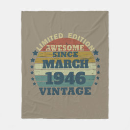 パーソナライズされたヴィンテージ誕生日プレゼント フリースブランケット
