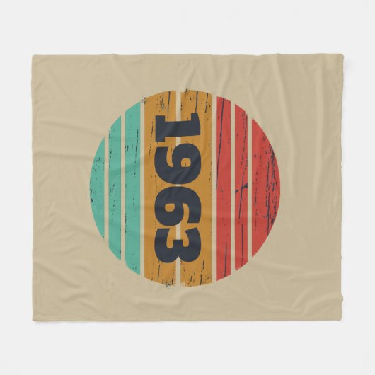 パーソナライズされたヴィンテージ誕生日プレゼント フリースブランケット (正面(横))