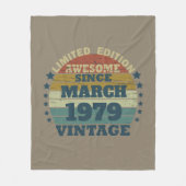 パーソナライズされたヴィンテージ誕生日プレゼント フリースブランケット (正面)