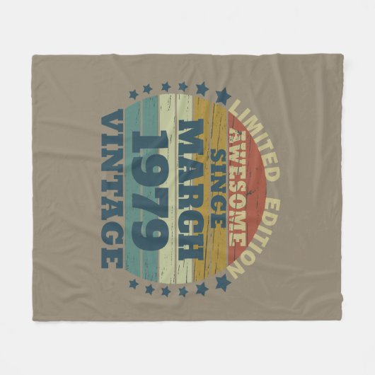 パーソナライズされたヴィンテージ誕生日プレゼント フリースブランケット (正面(横))