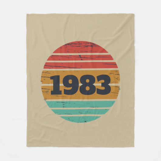 パーソナライズされたヴィンテージ誕生日プレゼント フリースブランケット (正面)