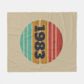 パーソナライズされたヴィンテージ誕生日プレゼント フリースブランケット (正面(横))