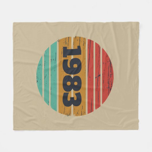 パーソナライズされたヴィンテージ誕生日プレゼント フリースブランケット (正面(横))