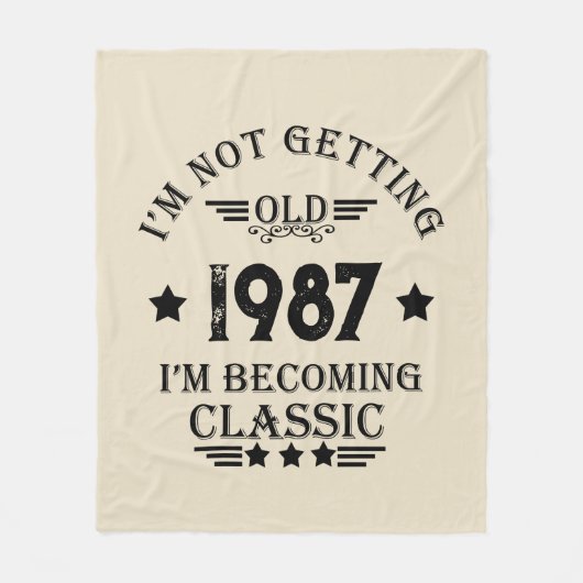 パーソナライズされたヴィンテージ誕生日プレゼント フリースブランケット (正面)