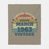 パーソナライズされたヴィンテージ誕生日プレゼント フリースブランケット (正面)