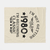 パーソナライズされたヴィンテージ誕生日プレゼント フリースブランケット (正面(横))