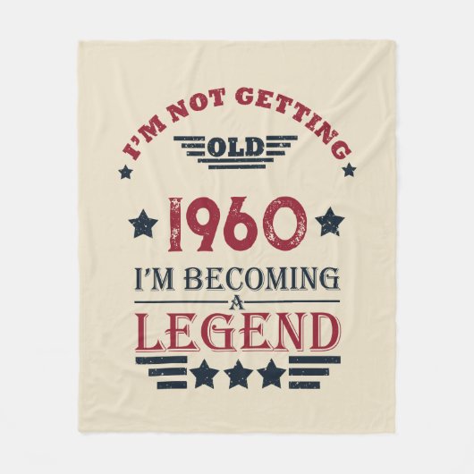 パーソナライズされたヴィンテージ誕生日プレゼント フリースブランケット (正面)