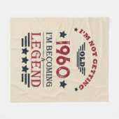 パーソナライズされたヴィンテージ誕生日プレゼント フリースブランケット (正面(横))