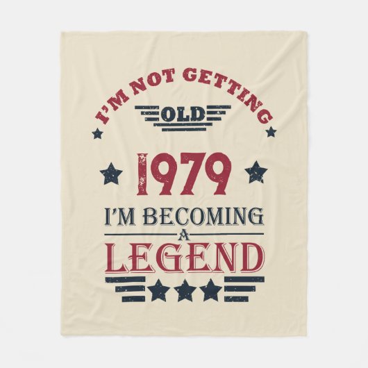 パーソナライズされたヴィンテージ誕生日プレゼント フリースブランケット (正面)