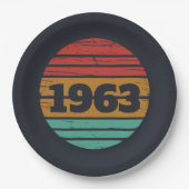 パーソナライズされたヴィンテージ誕生日プレゼント ペーパープレート (正面)