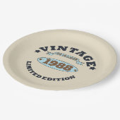 パーソナライズされたヴィンテージ誕生日プレゼント ペーパープレート (アングル)