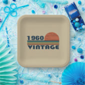 パーソナライズされたヴィンテージ誕生日プレゼント ペーパープレート (パーティー)