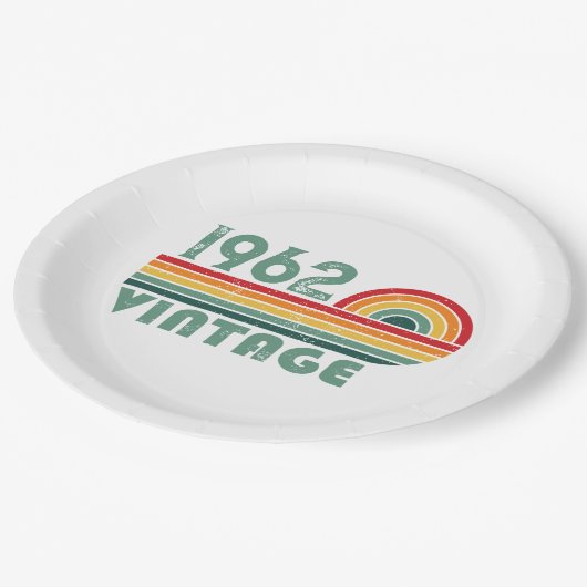 パーソナライズされたヴィンテージ誕生日プレゼント ペーパープレート (アングル)