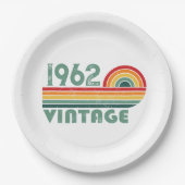 パーソナライズされたヴィンテージ誕生日プレゼント ペーパープレート (正面)