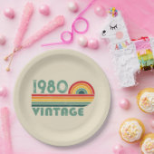 パーソナライズされたヴィンテージ誕生日プレゼント ペーパープレート (パーティー)