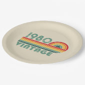 パーソナライズされたヴィンテージ誕生日プレゼント ペーパープレート (アングル)