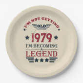 パーソナライズされたヴィンテージ誕生日プレゼント ペーパープレート (正面)