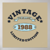 パーソナライズされたヴィンテージ誕生日プレゼント ポスター (正面)